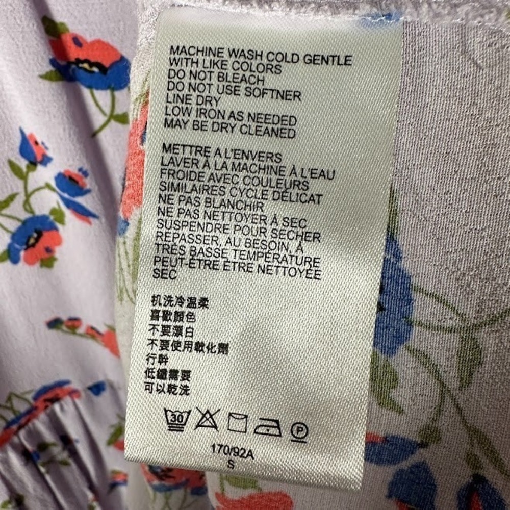 Maeve Anthropologie Dress Womens Small Purple Floral Babydoll Whimsy Cottage - Picture 10 of 14